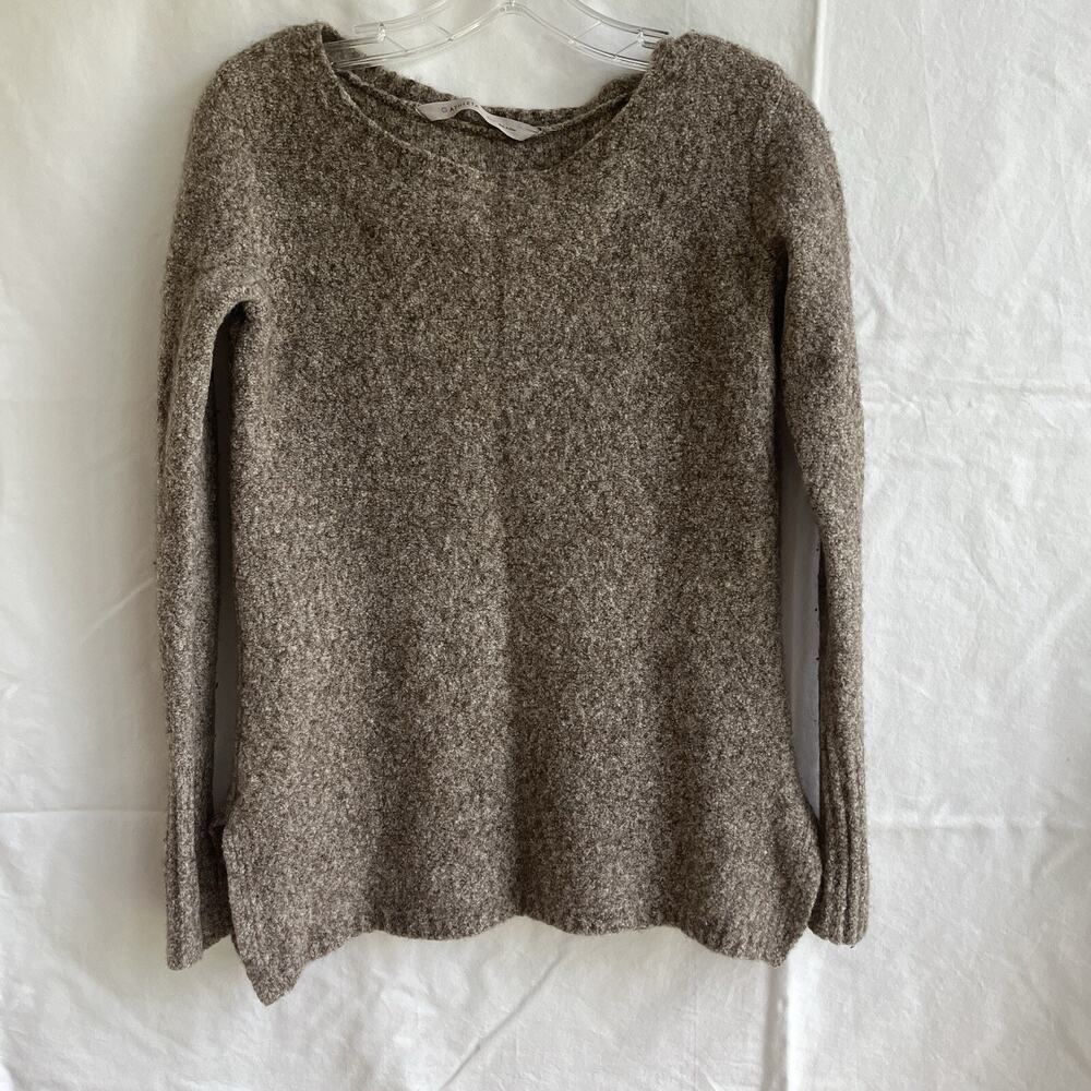 Athleta Cream Knit pull over sweater extra fine merino wool blend size XXS